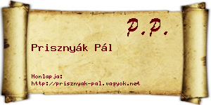 Prisznyák Pál névjegykártya